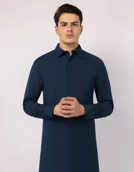 BLUE CASUAL KAMEEZ SHALWAR