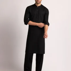 BLACK SEMI-FORMAL KAMEEZ SHALWAR